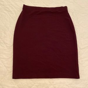 Burgundy pencil skirt